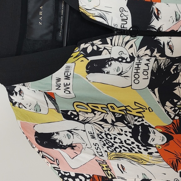 Zara Comic Print Bomber Jacket Men's XL - Picture 3 of 9